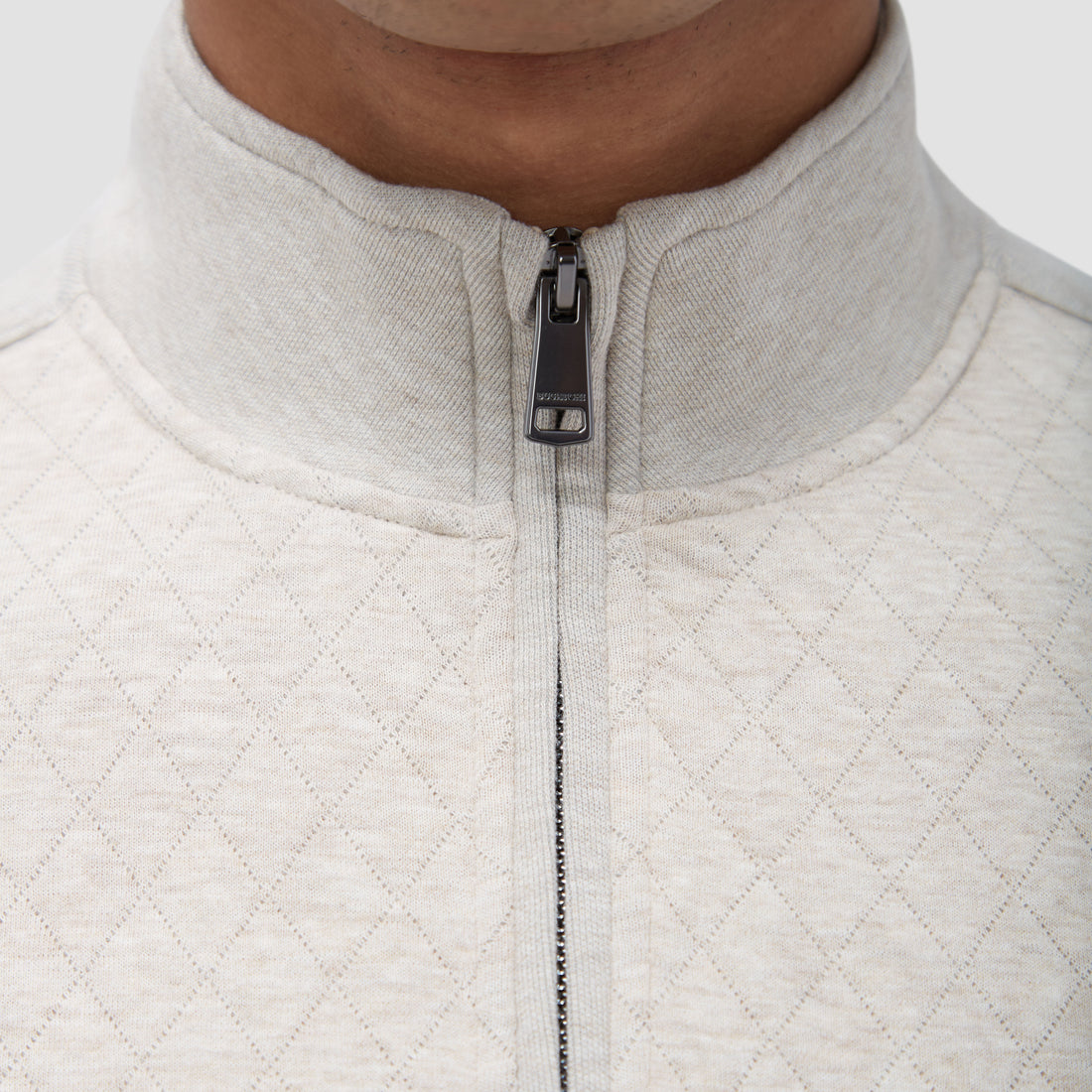 Diamond Quilted Quarter-Zip Pullover