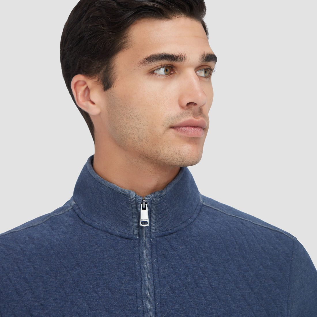 Diamond Quilted Quarter-Zip Pullover