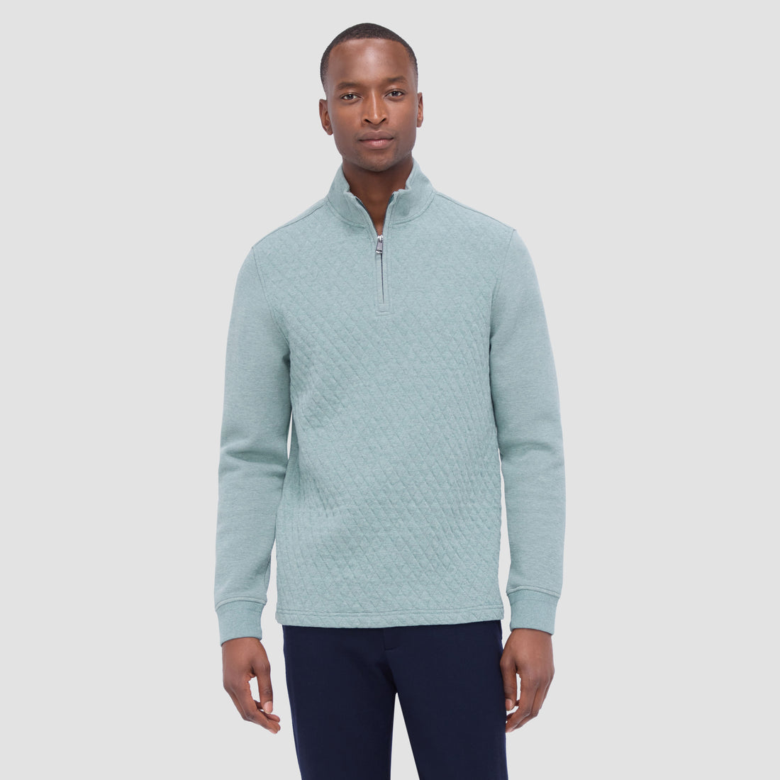 Diamond Quilted Quarter-Zip Pullover