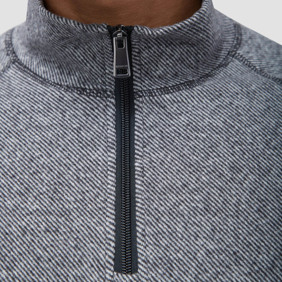 Diagonal Pinstripe Quarter-Zip Pullover