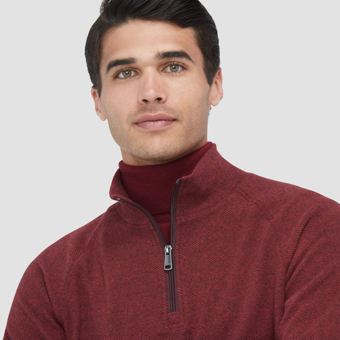 Diagonal Pinstripe Quarter-Zip Pullover