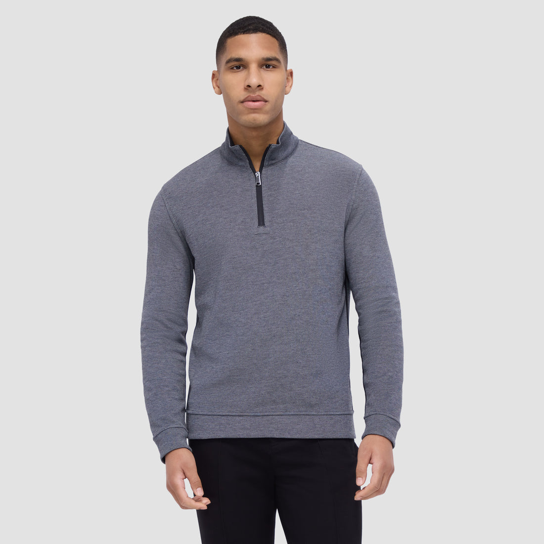 Reversible Pique/Fishermen Knit Quarter-Zip Pullover