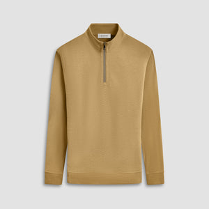 Reversible Pique/Fishermen Knit Quarter-Zip Pullover