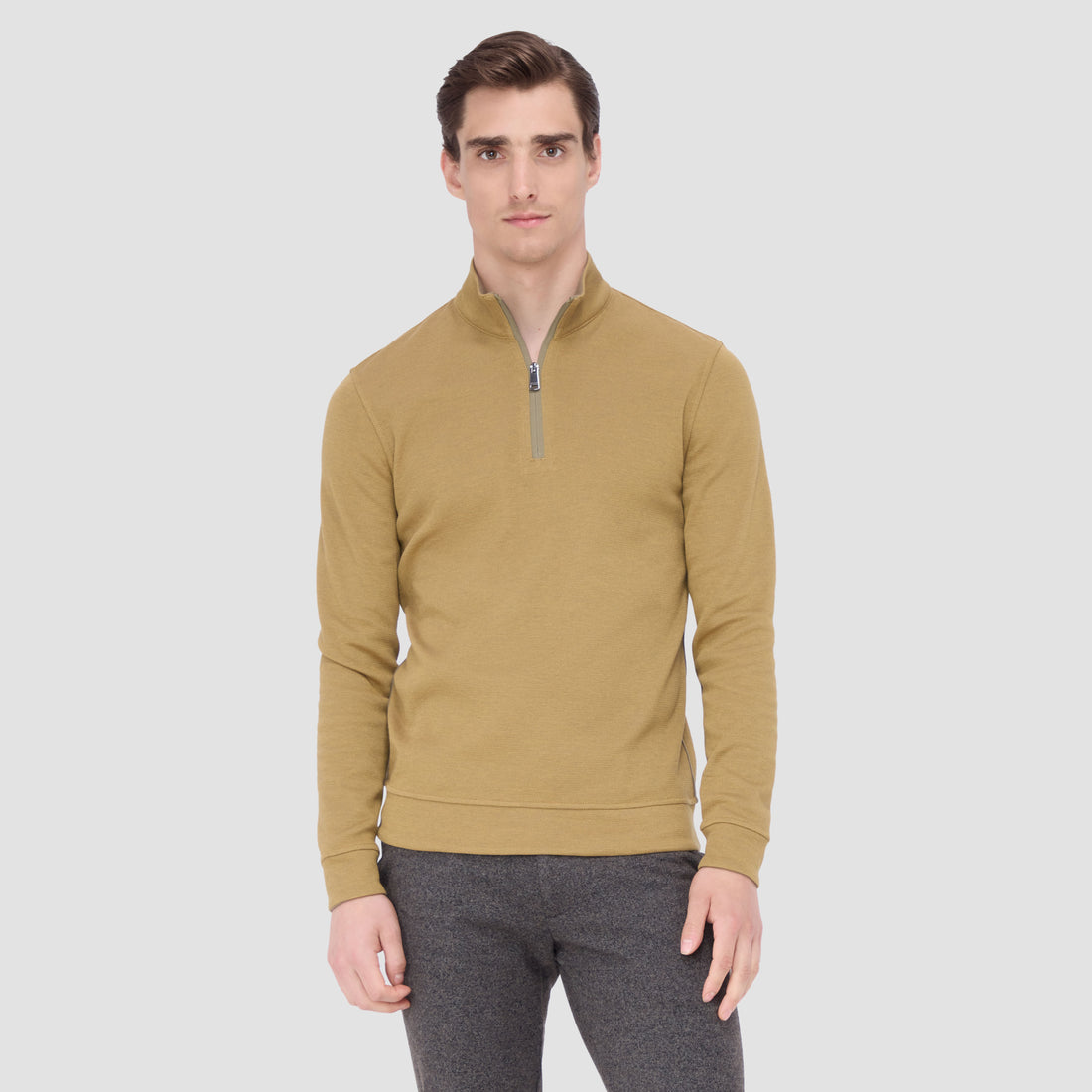 Reversible Pique/Fishermen Knit Quarter-Zip Pullover