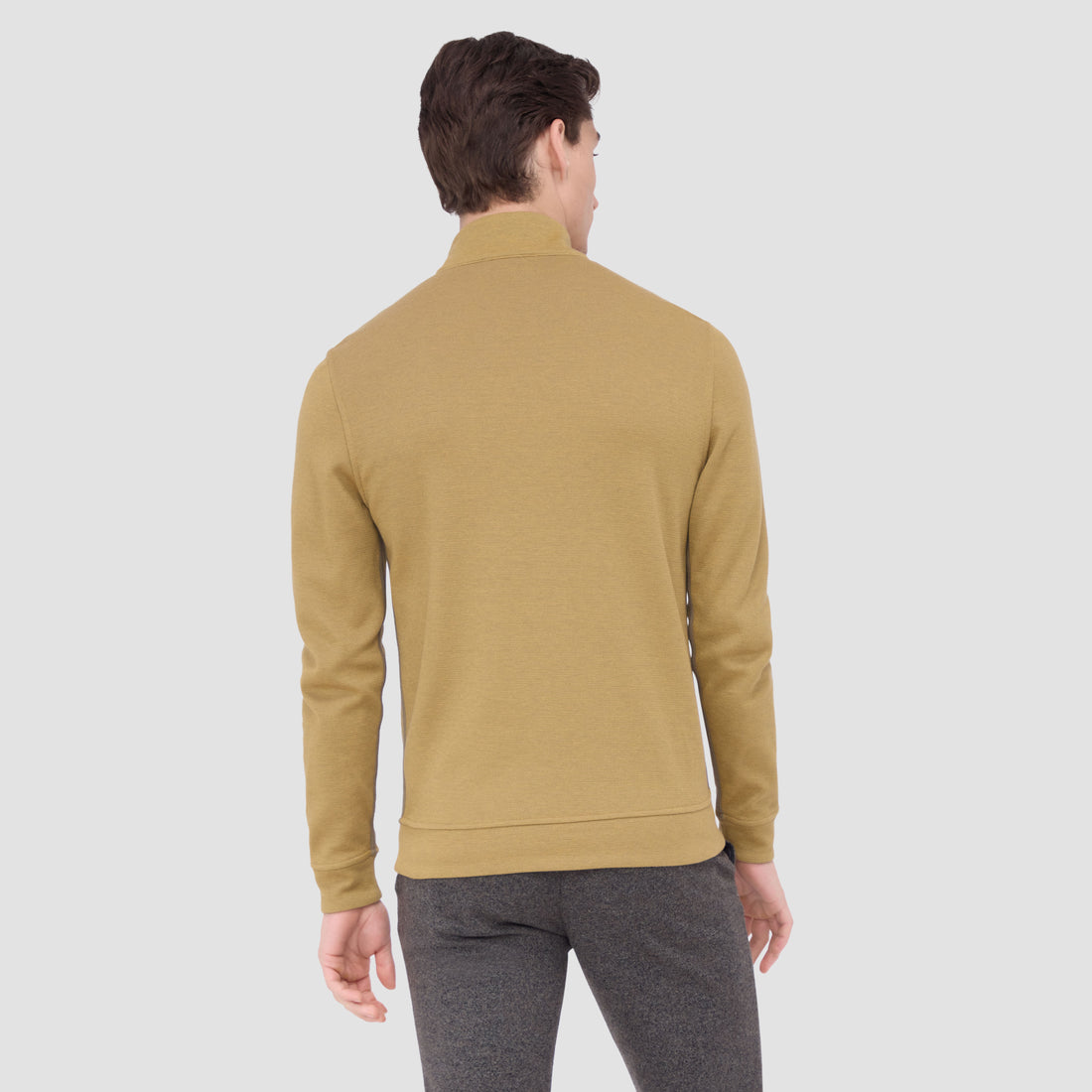 Reversible Pique/Fishermen Knit Quarter-Zip Pullover