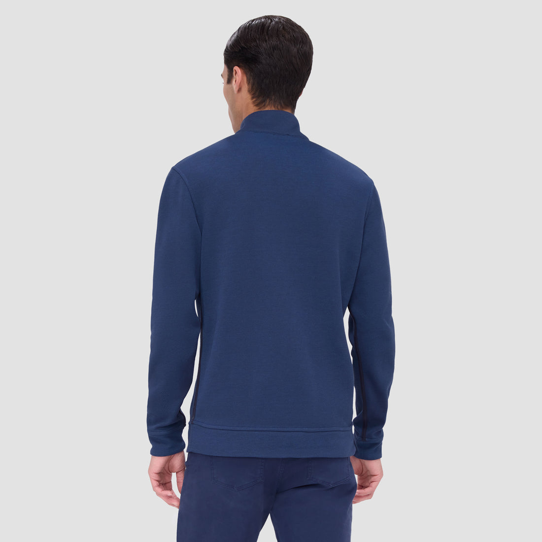 Reversible Pique/Fishermen Knit Quarter-Zip Pullover