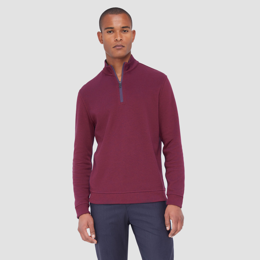 Reversible Pique/Fishermen Knit Quarter-Zip Pullover