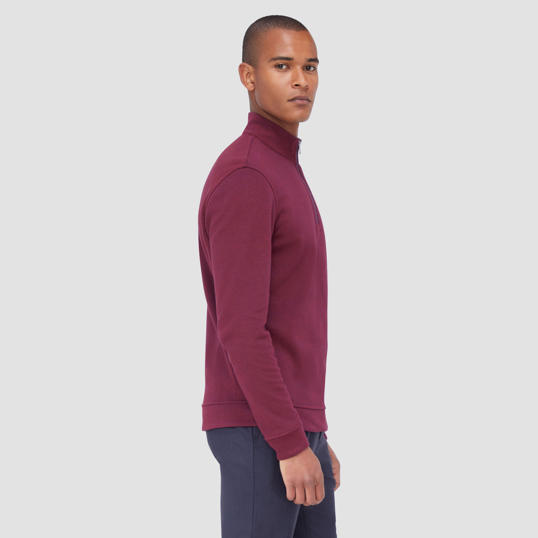 Reversible Pique/Fishermen Knit Quarter-Zip Pullover