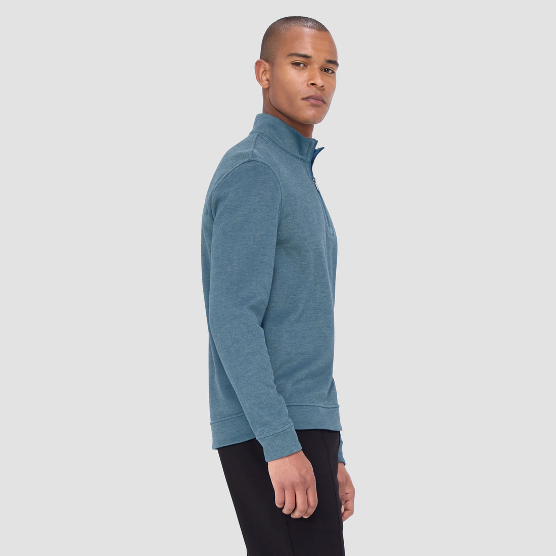 Reversible Pique/Fishermen Knit Quarter-Zip Pullover