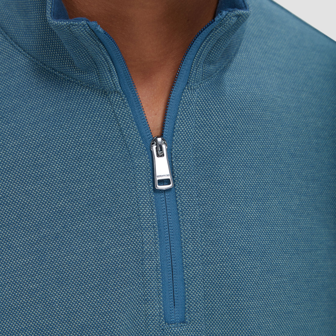 Reversible Pique/Fishermen Knit Quarter-Zip Pullover