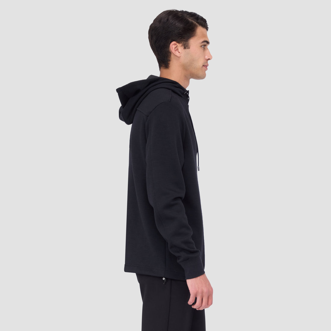 Solid Color Quarter-Zip Pullover Hoodie