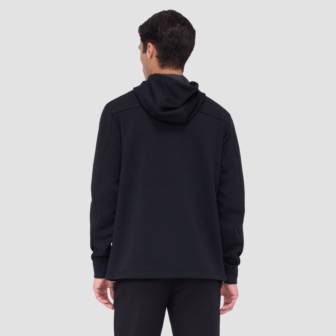 Solid Color Quarter-Zip Pullover Hoodie