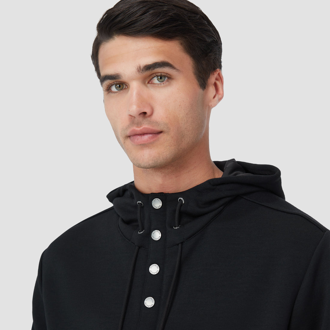 Solid Color Quarter-Zip Pullover Hoodie