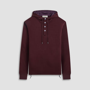 Solid Color Quarter-Zip Pullover Hoodie