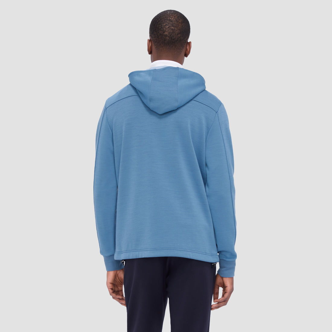 Solid Color Quarter-Zip Pullover Hoodie