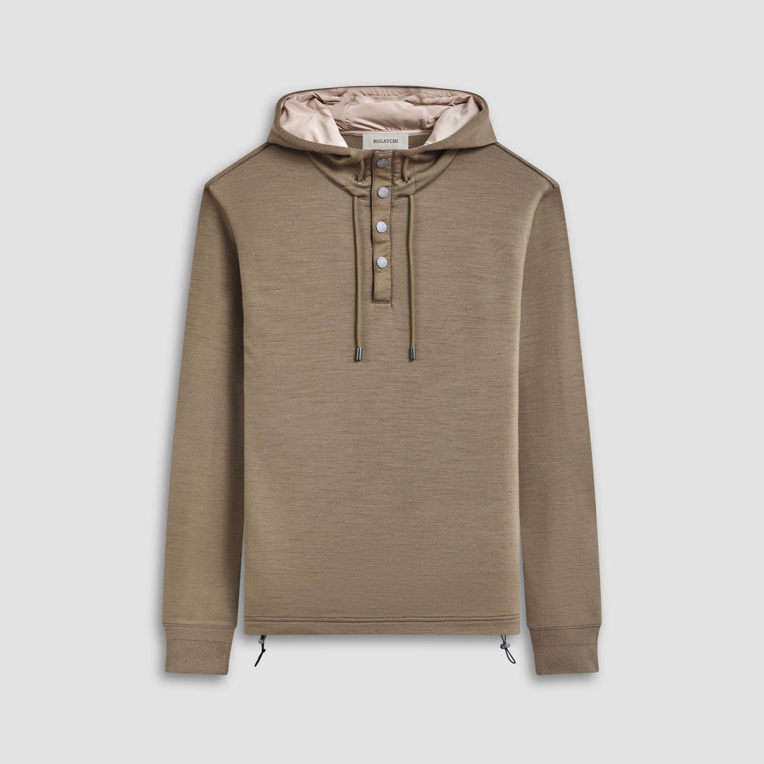 Solid Color Quarter-Zip Pullover Hoodie