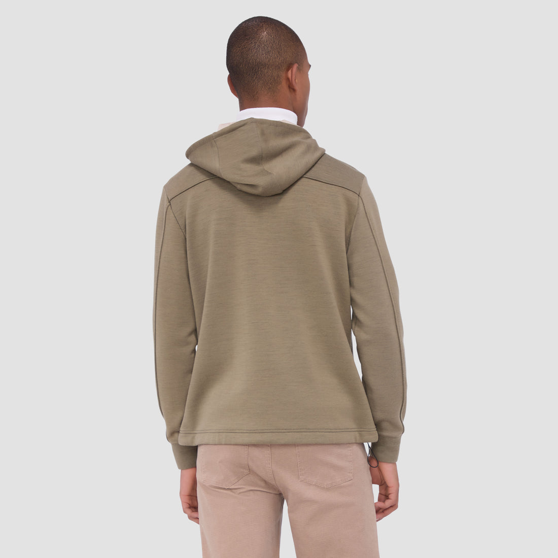 Solid Color Quarter-Zip Pullover Hoodie