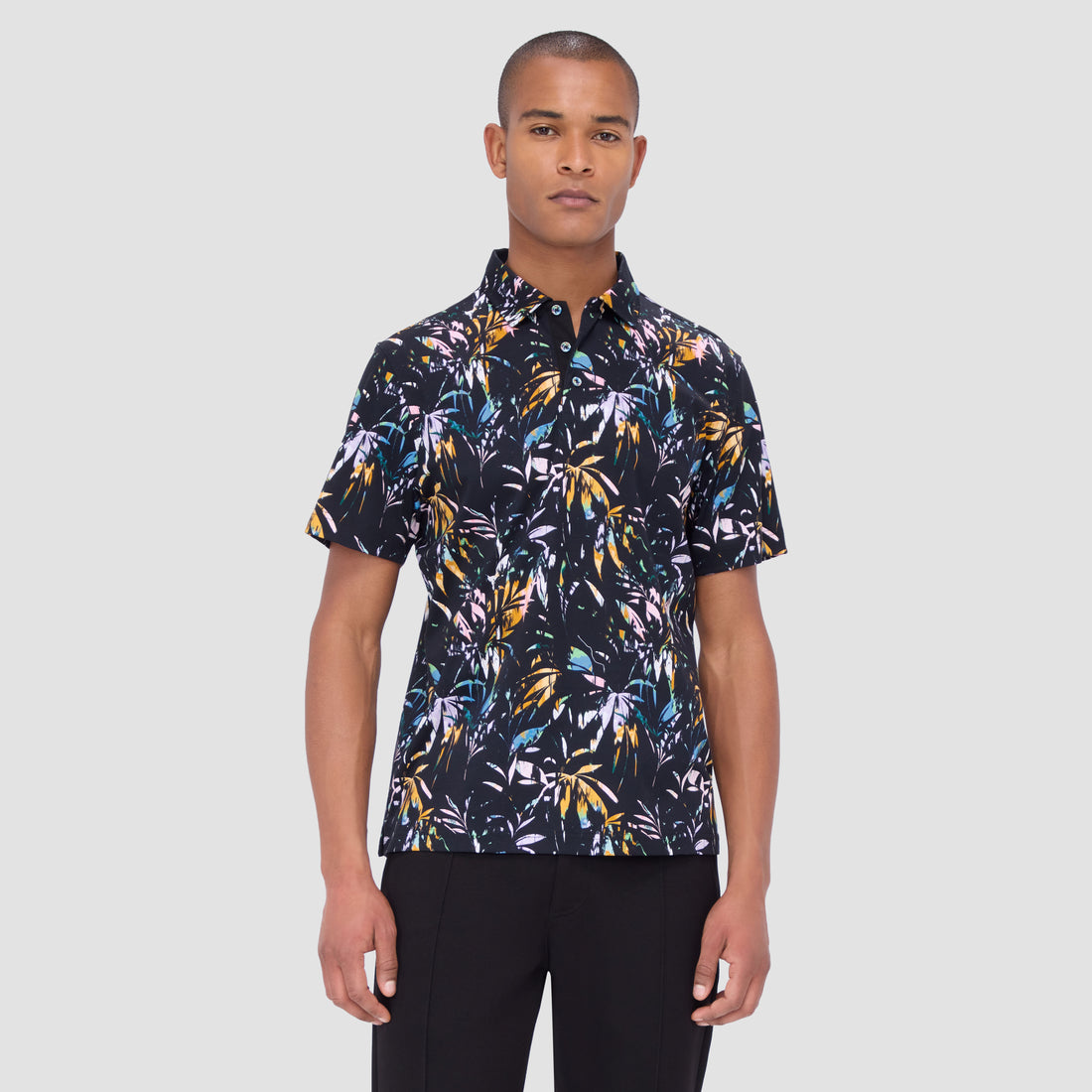 Hendrix Leaf Print Polo