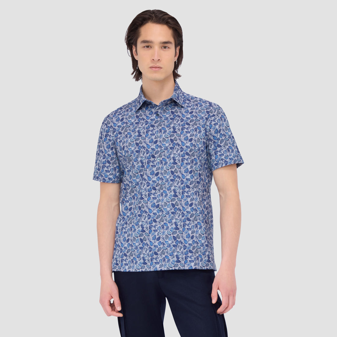 Milo Leaf Print OoohCotton Short Sleeve Shirt