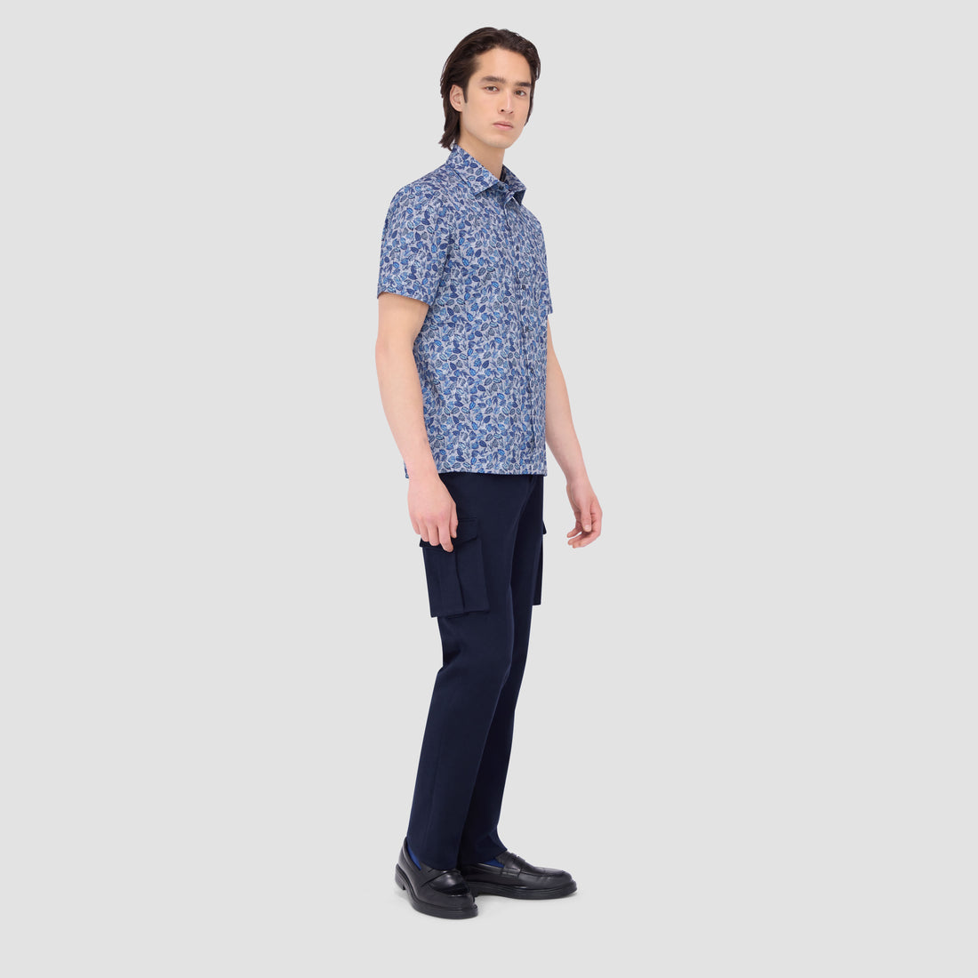 Milo Leaf Print OoohCotton Short Sleeve Shirt