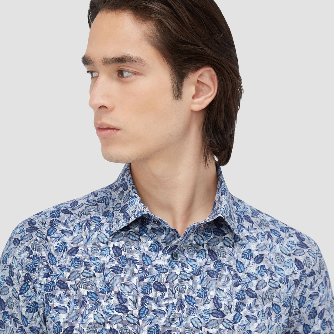 Milo Leaf Print OoohCotton Short Sleeve Shirt