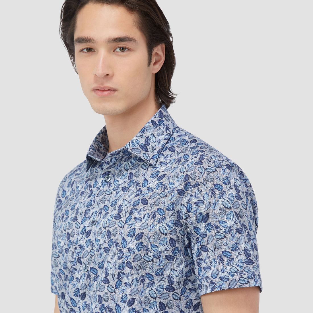 Milo Leaf Print OoohCotton Short Sleeve Shirt