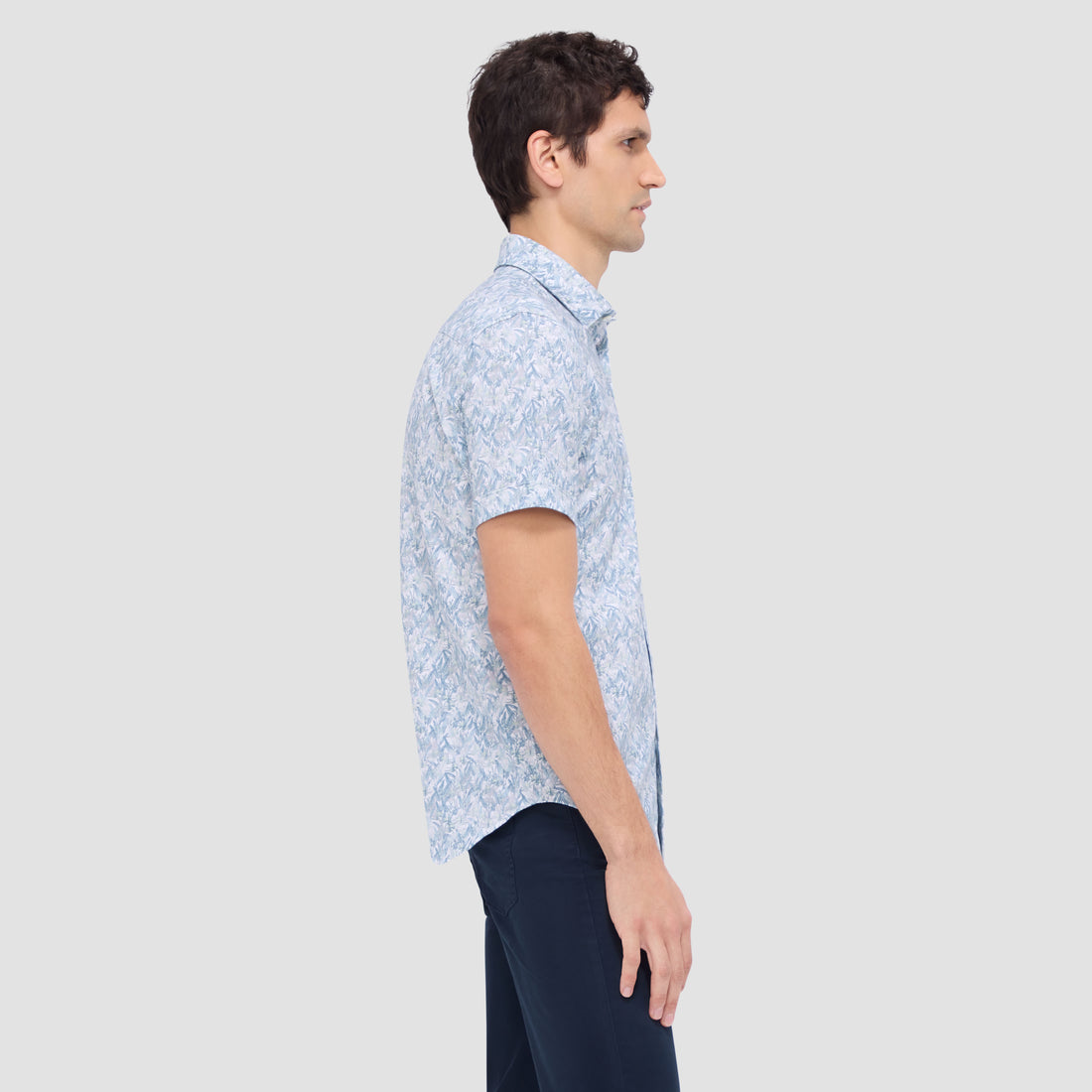 Miles Leaf Print OoohCotton Short Sleeve Shirt