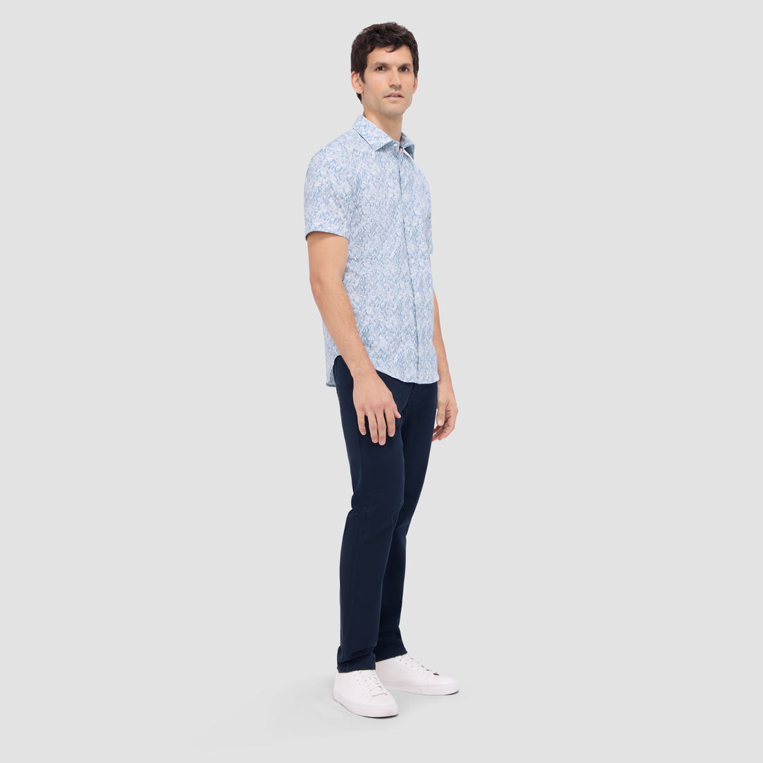 Miles Leaf Print OoohCotton Short Sleeve Shirt