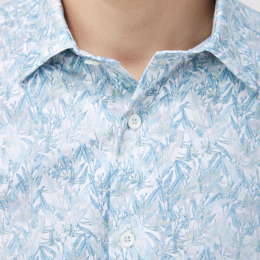 Miles Leaf Print OoohCotton Short Sleeve Shirt