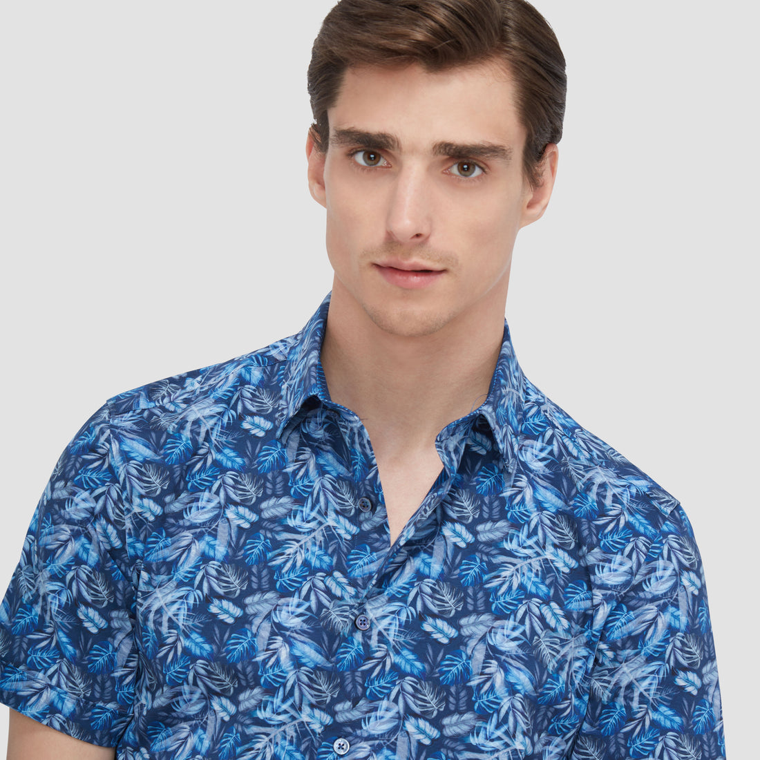 Myron Double Sided Leaf Print/Chevron OoohCotton Shirt