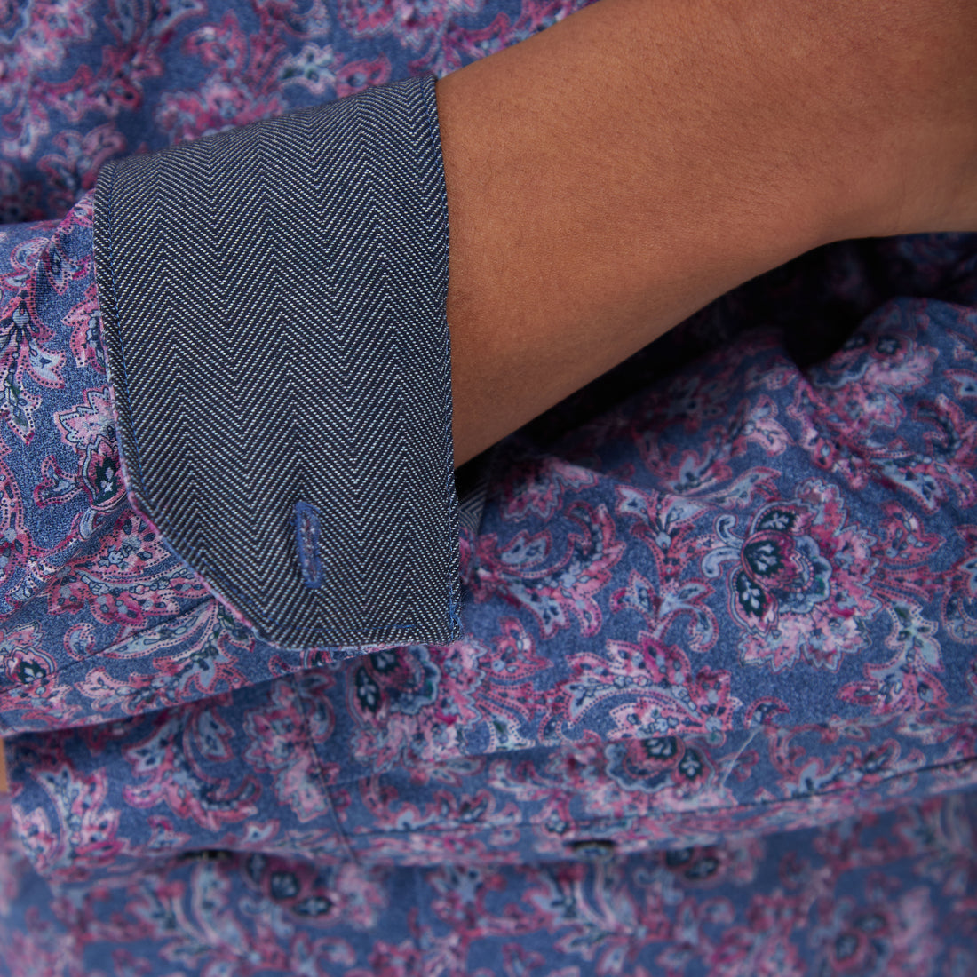 Jimmy Double Sided Floral/Herringbone OoohCotton Shirt