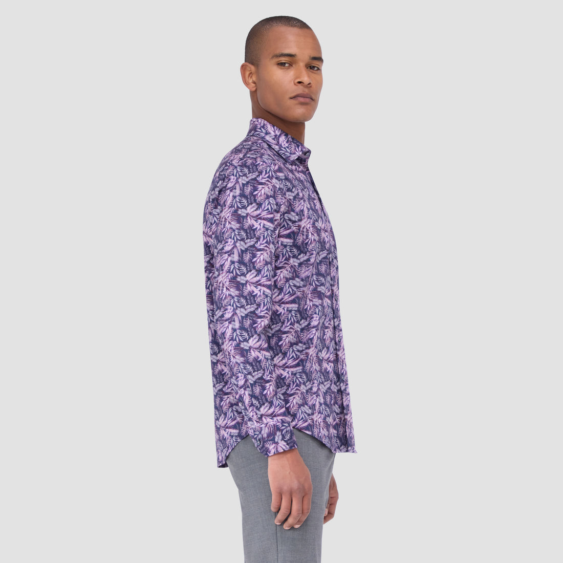 Jimmy Double Sided Leaf Print/Striped OoohCotton Shirt