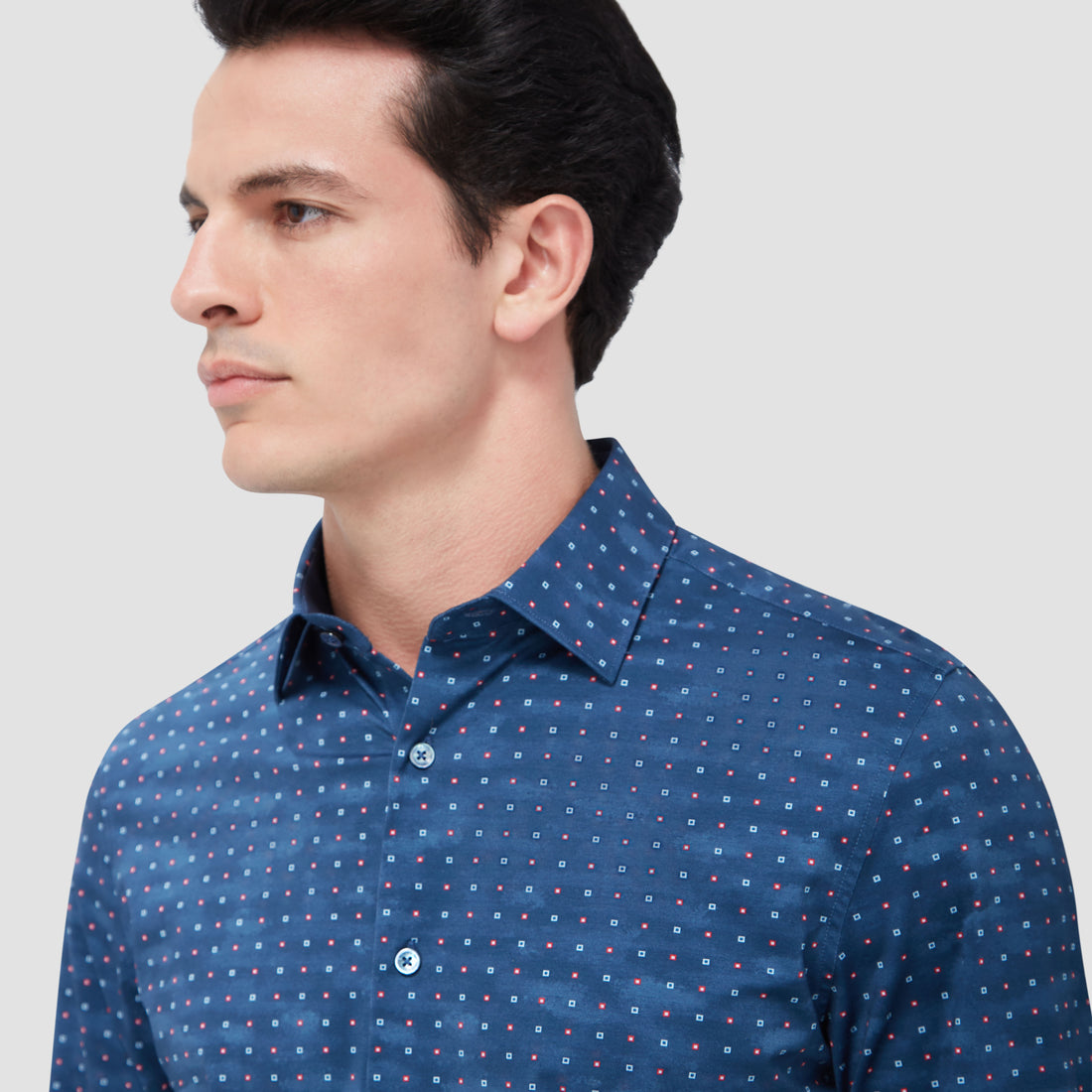 Jimmy Double Sided Geometric/Solid OoohCotton Shirt