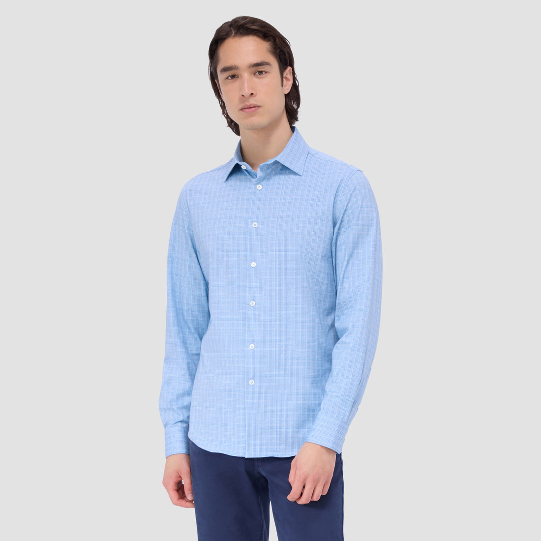 Jimmy Double Sided Plaid/Herringbone OoohCotton Shirt