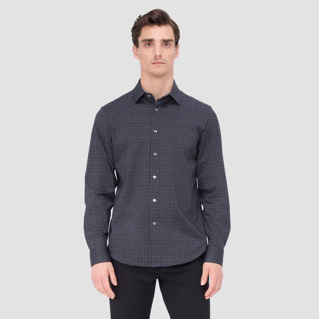 Jimmy Double Sided Plaid/Herringbone OoohCotton Shirt