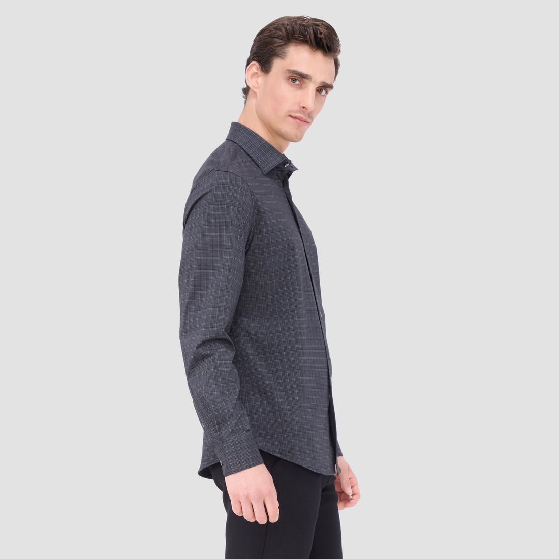 Jimmy Double Sided Plaid/Herringbone OoohCotton Shirt