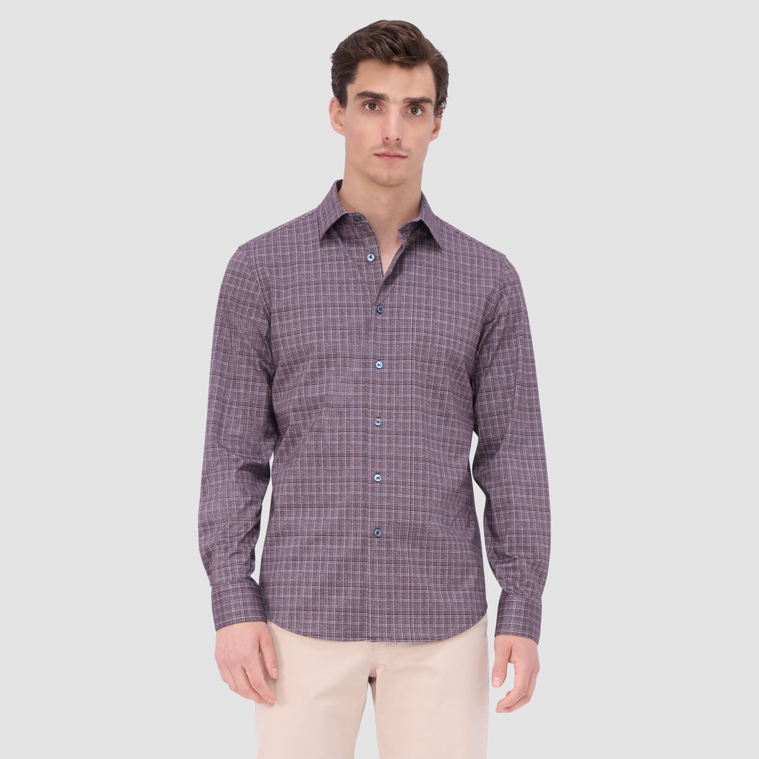 Jimmy Double Sided Plaid/Herringbone OoohCotton Shirt