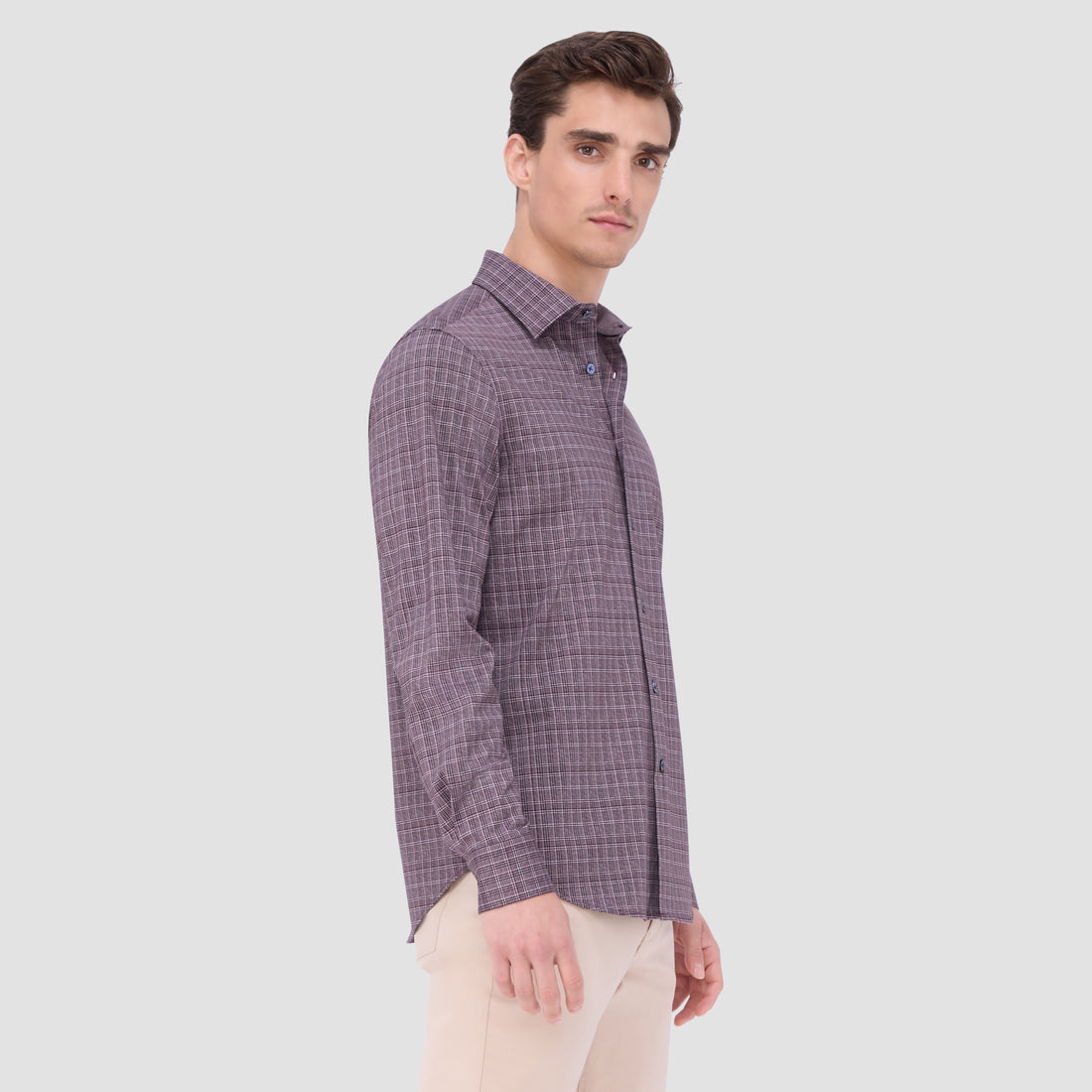 Jimmy Double Sided Plaid/Herringbone OoohCotton Shirt