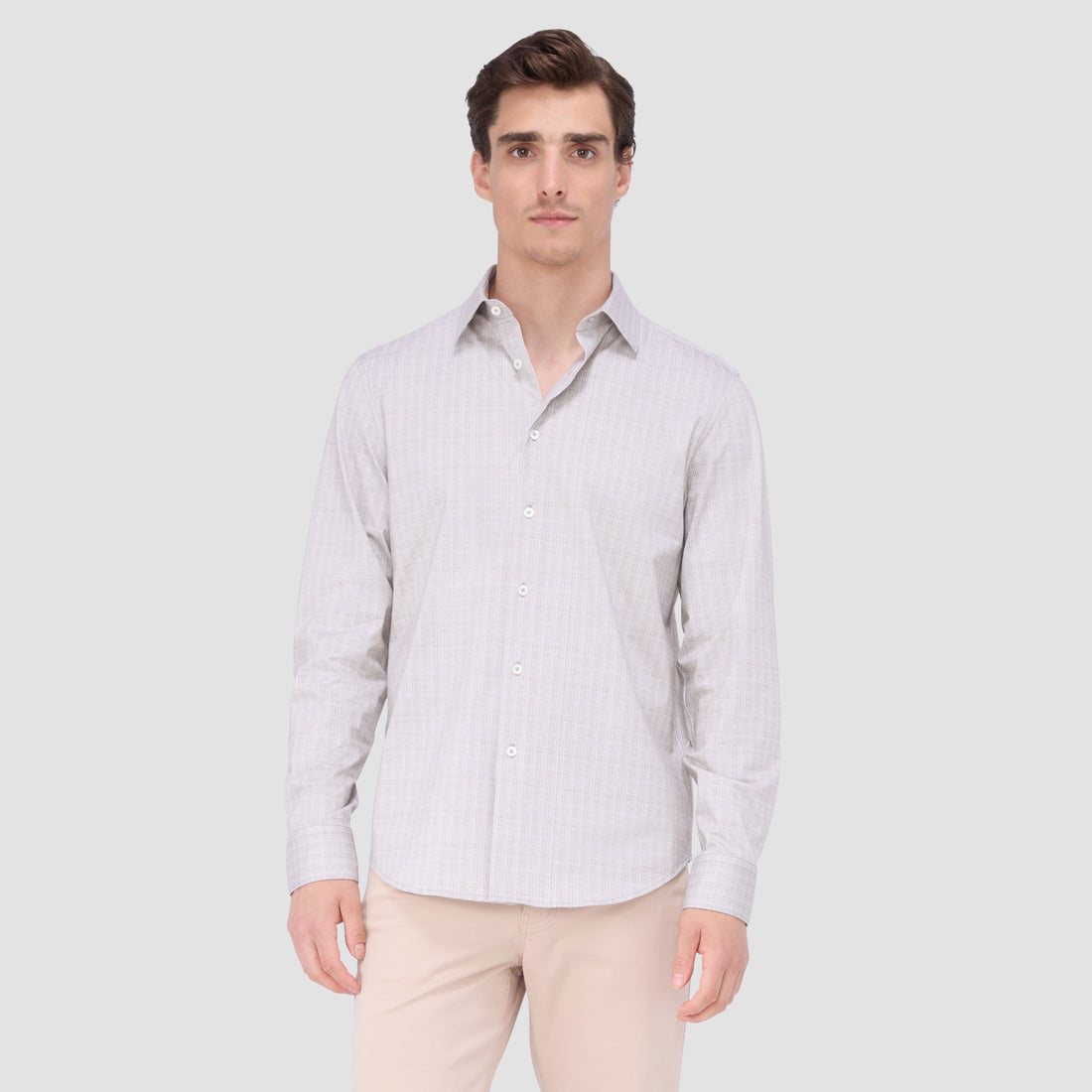 Jimmy Double Sided Plaid/Herringbone OoohCotton Shirt