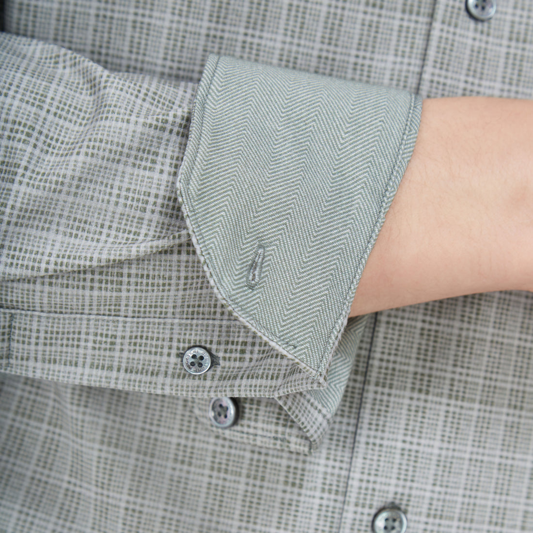 Jimmy Double Sided Plaid/Herringbone OoohCotton Shirt