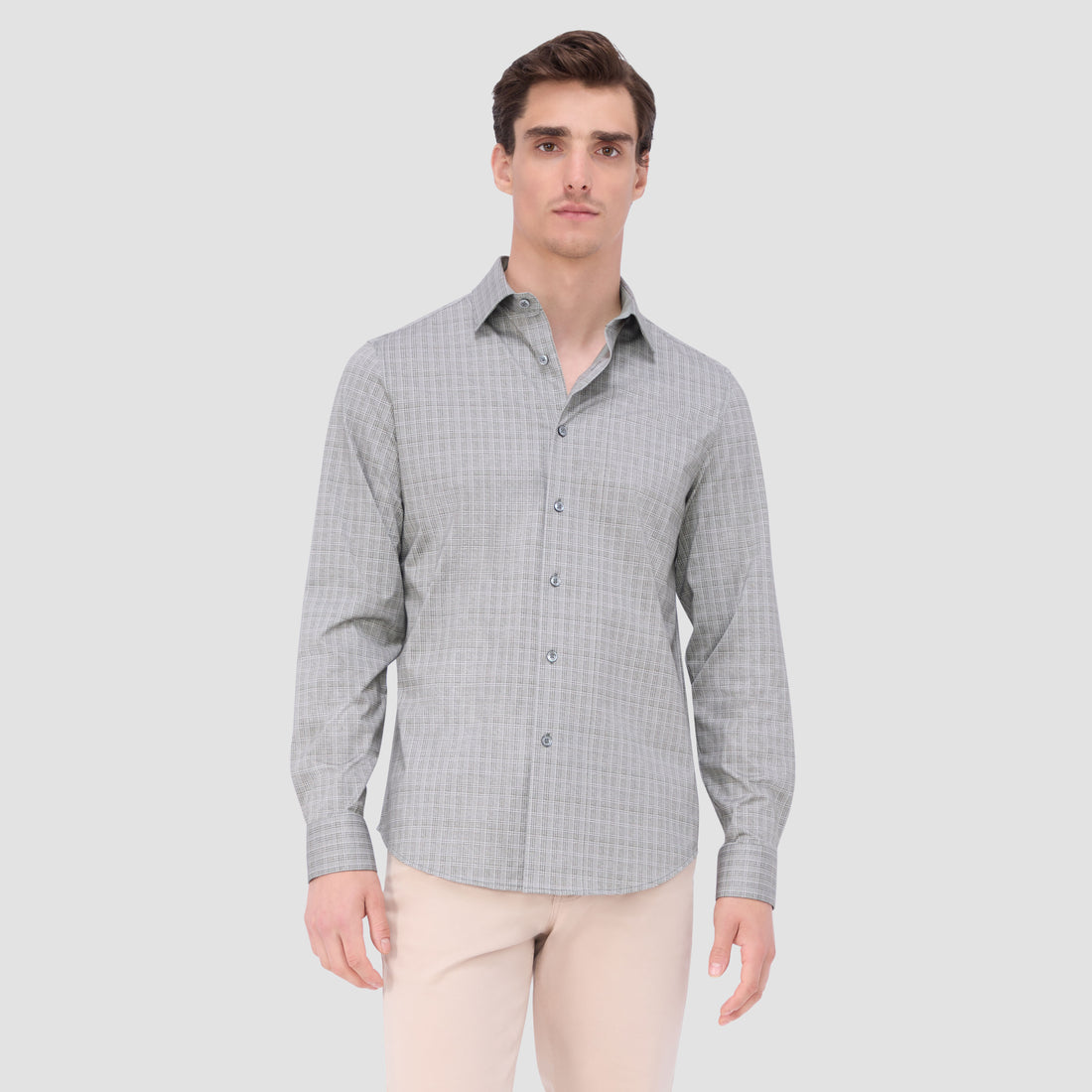 Jimmy Double Sided Plaid/Herringbone OoohCotton Shirt