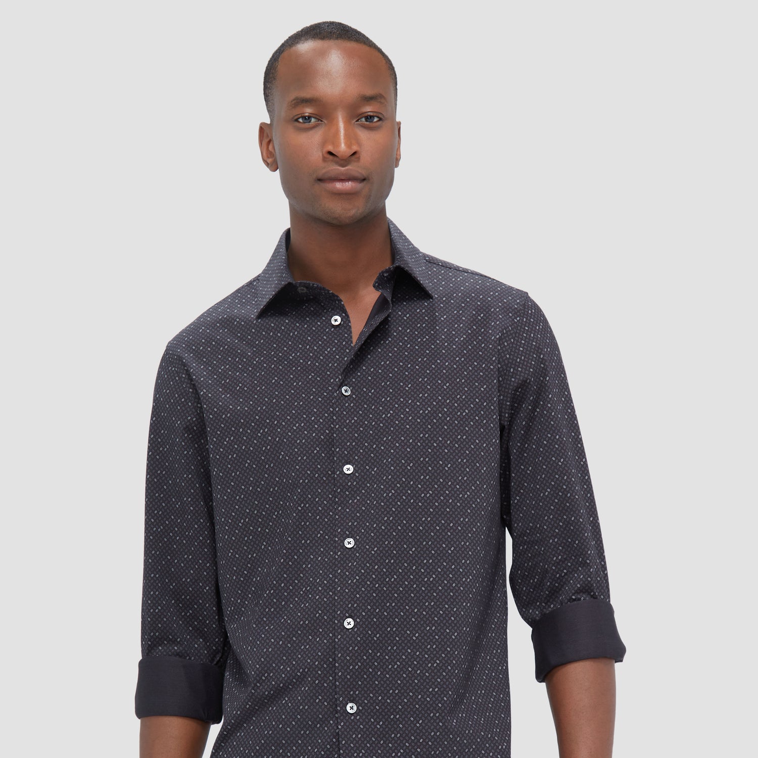 Jimmy Double Sided Geometric/Solid OoohCotton Shirt