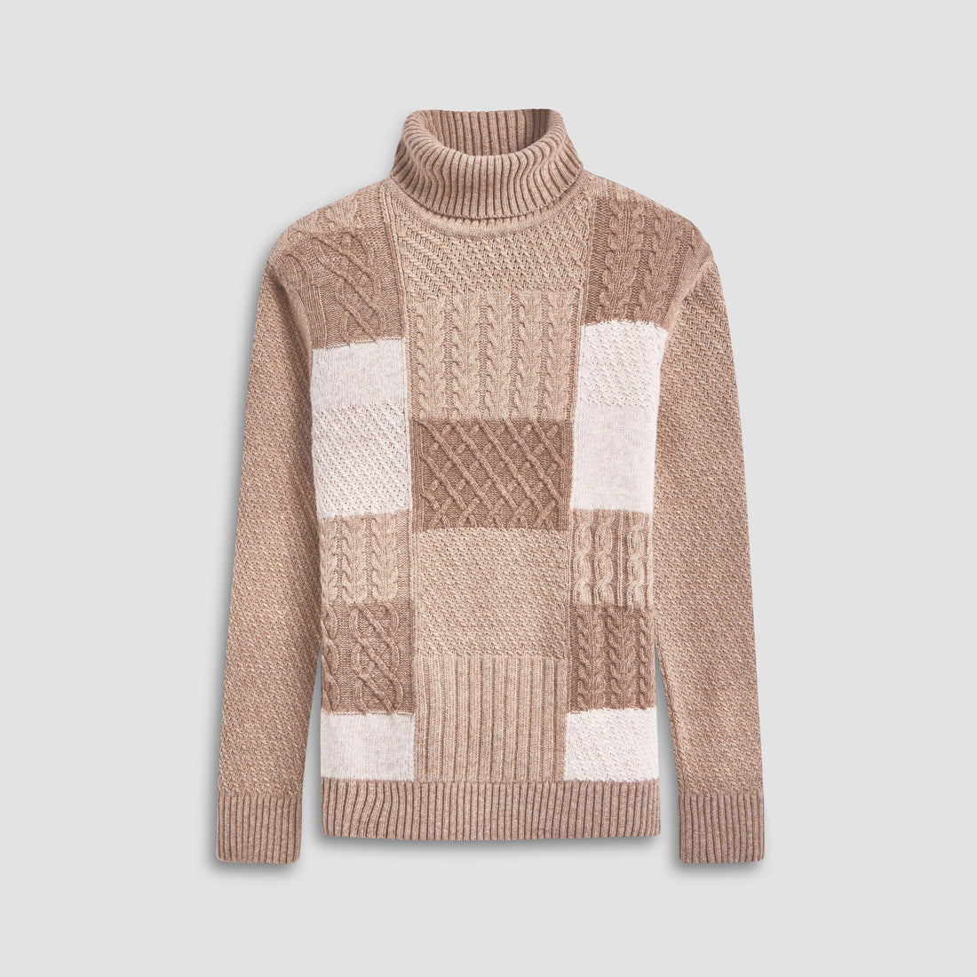 Mixed Stitch Turtleneck Sweater