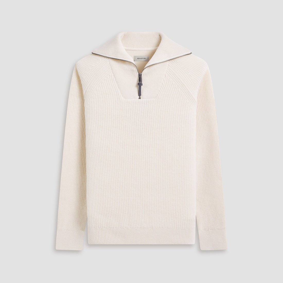 Fisherman Rib Stitch Quarter Zip Sweater