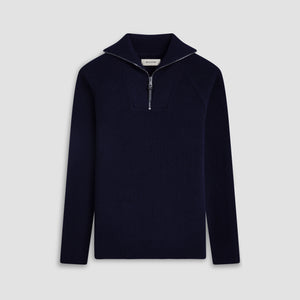 Fisherman Rib-Stitch Quarter-Zip Sweater