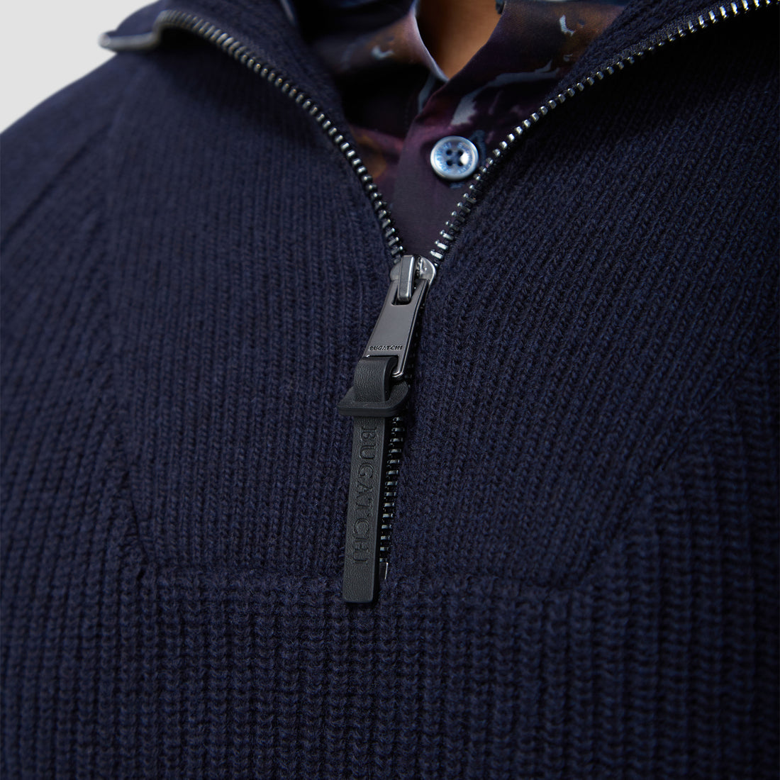 Fisherman Rib-Stitch Quarter-Zip Sweater