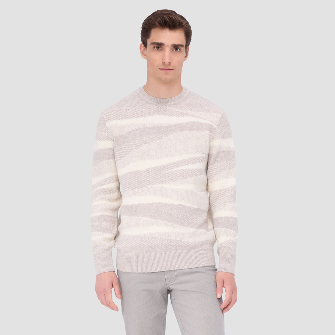 Mixed Stitch Crew Neck Sweater