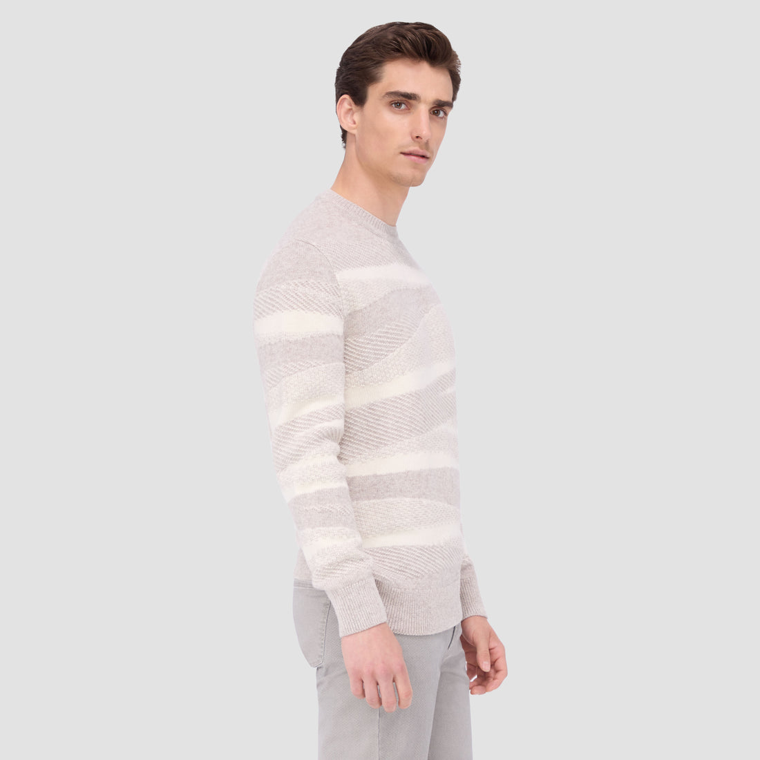 Mixed Stitch Crew Neck Sweater