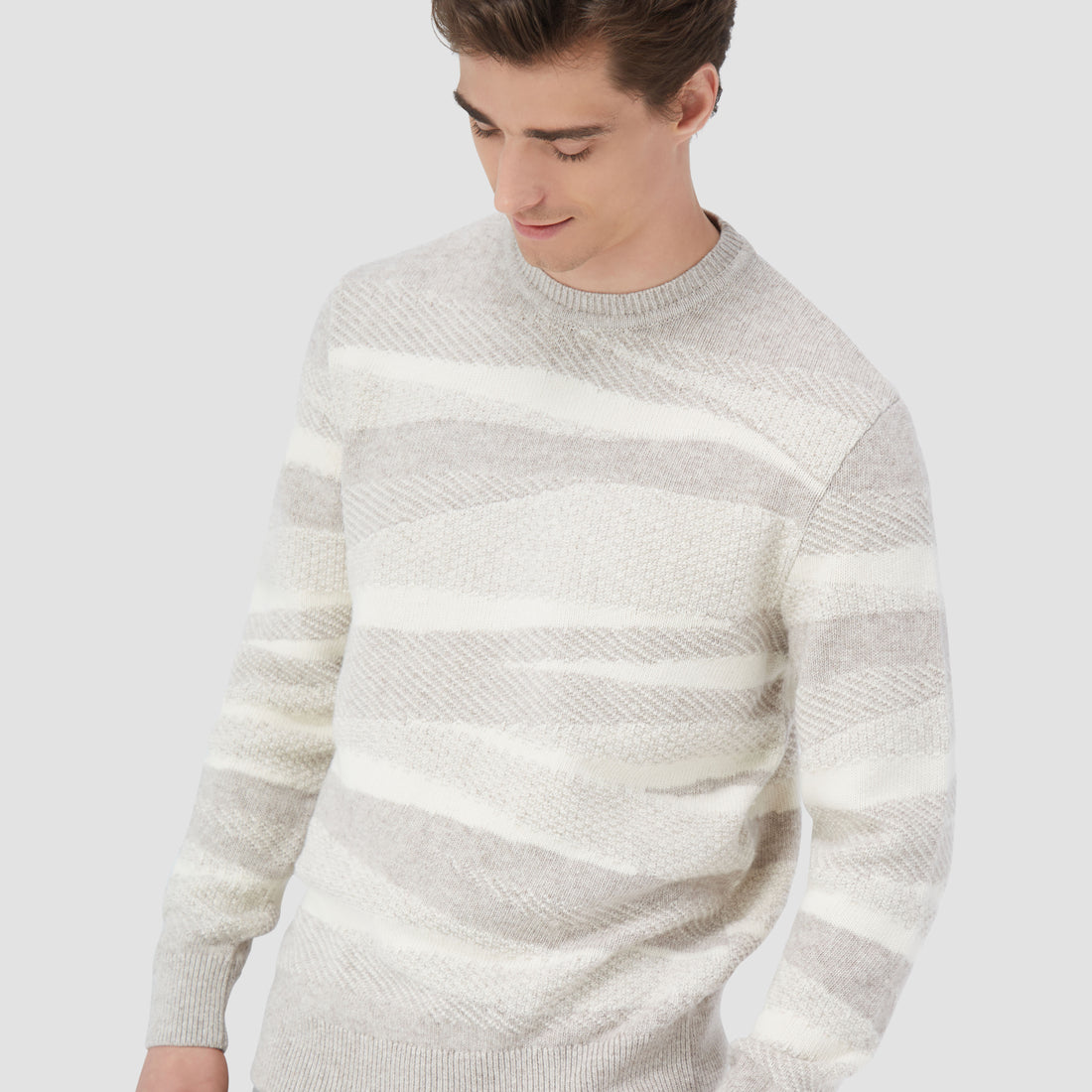 Mixed Stitch Crew Neck Sweater