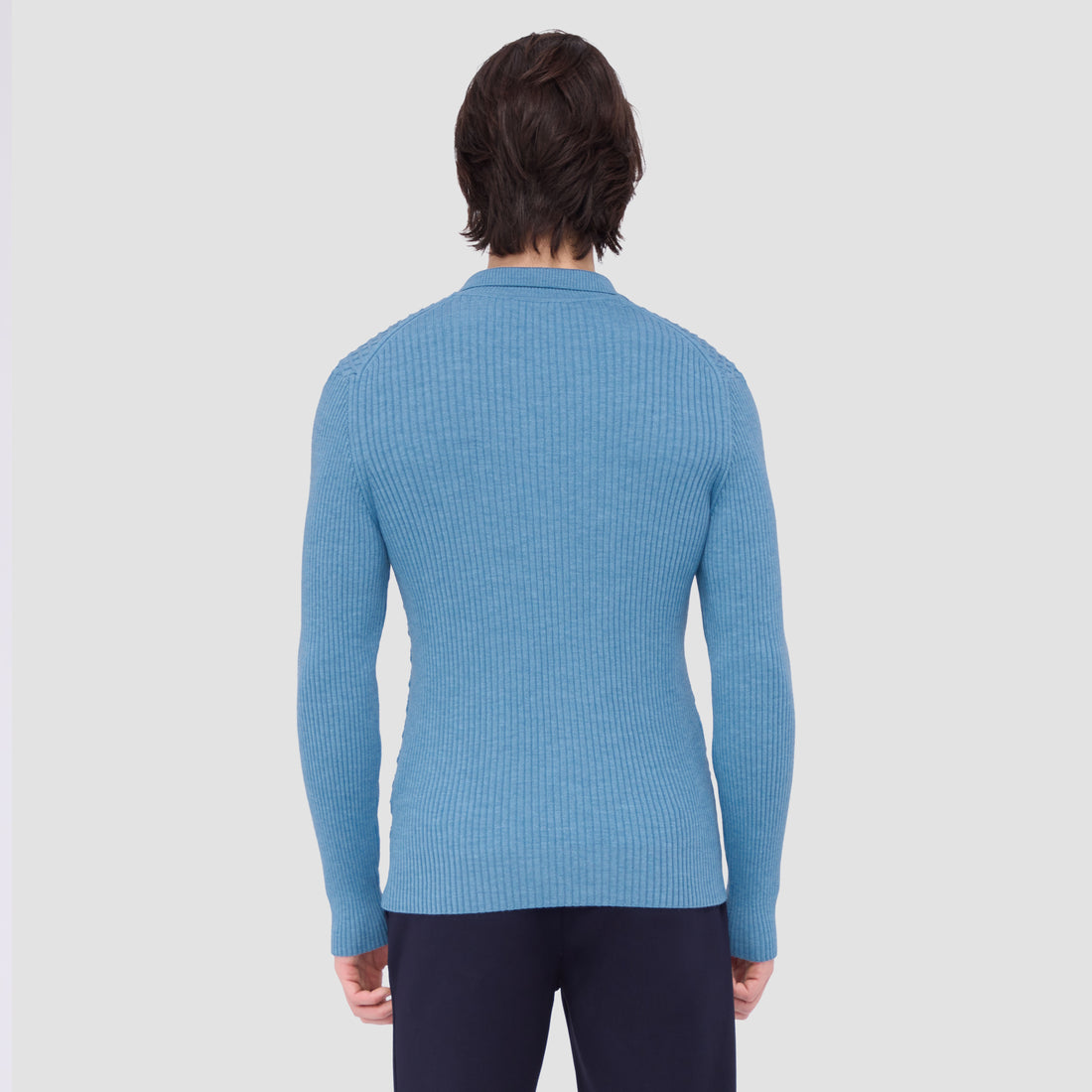 Mixed Stitch Johnny Collar Sweater